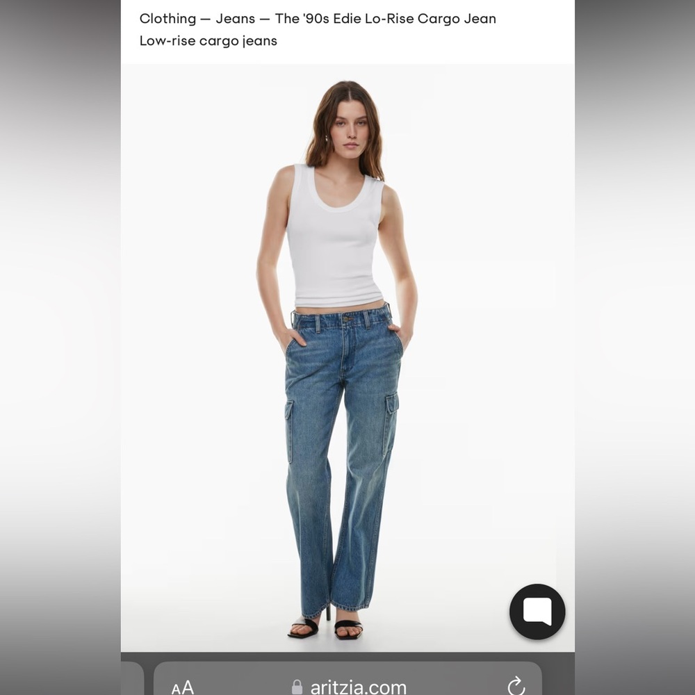 Aritzia 90s Edie low rise cargo Jean
